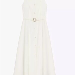 BNWT Zara Elegant White Midi Dress - sz M